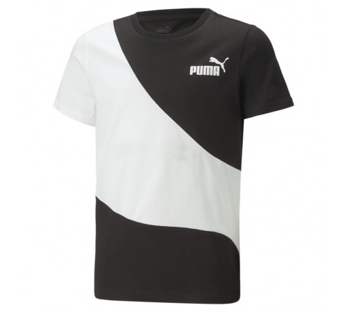 4k Puma 674231-01 JR T-shirt Power Cat - black/white